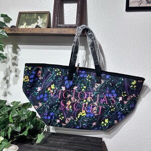 Victoria's Secret Black Tote Bag with Structured Design